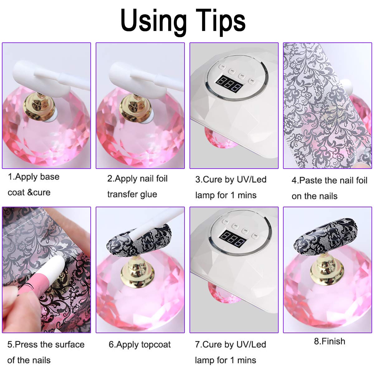 Duufin Nail Foils 300 sheet pack for versatile DIY nail art