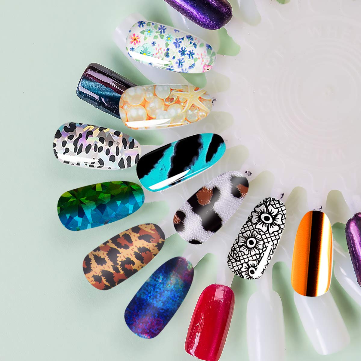 Duufin Nail Foils Petal pattern creates delicate eye catching manicure