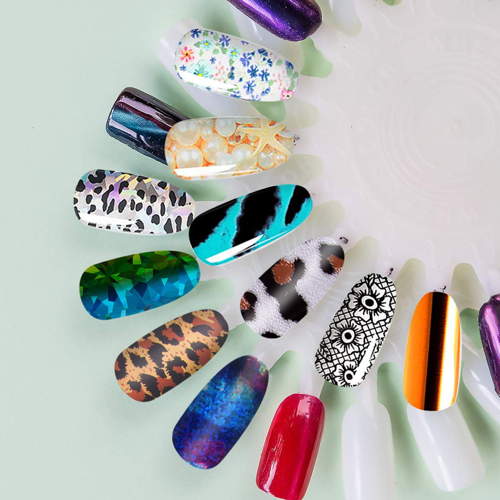 Duufin Nail Foils Petal pattern creates delicate eye catching manicure