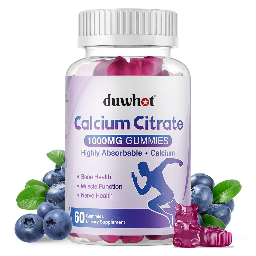 duwhot Calcium Citrate Gummies blueberry bottle for convenient daily calcium support