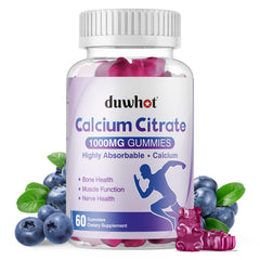 duwhot Calcium Citrate Gummies blueberry bottle for convenient daily calcium support
