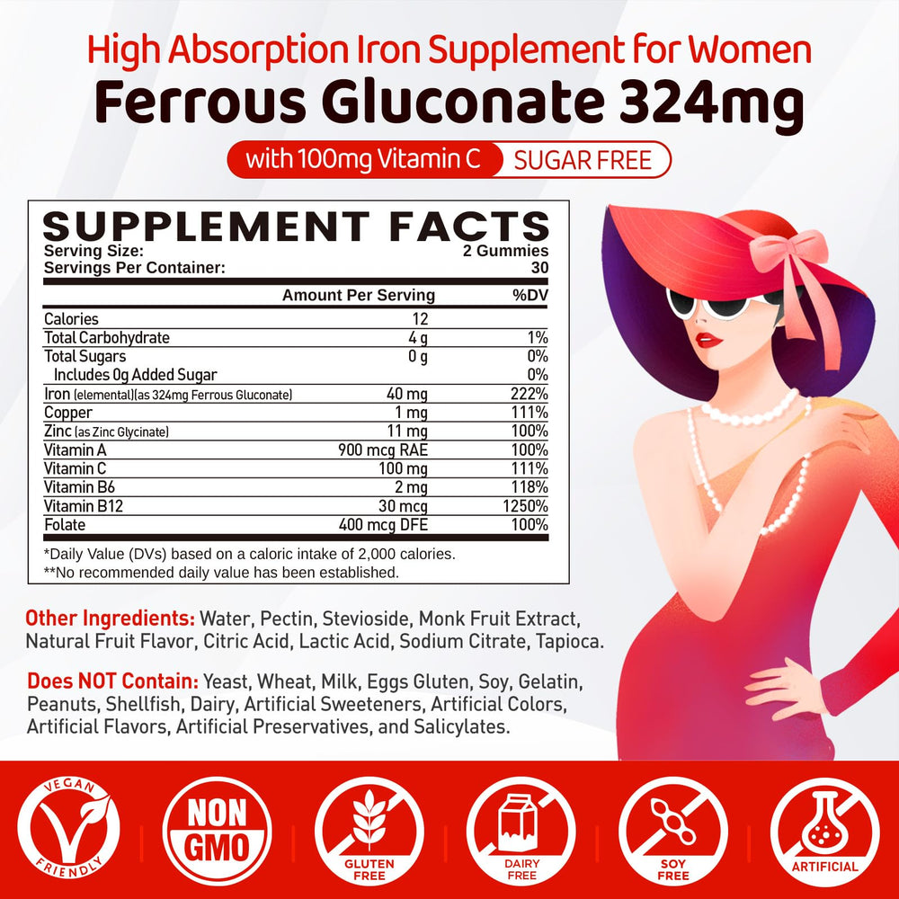 Duwhot vegan organic iron supplement packaging emphasizes vegan certification and purity.