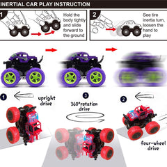 Duyfioa monster trucks four-pack colorful design attracts kids and fuels imagination