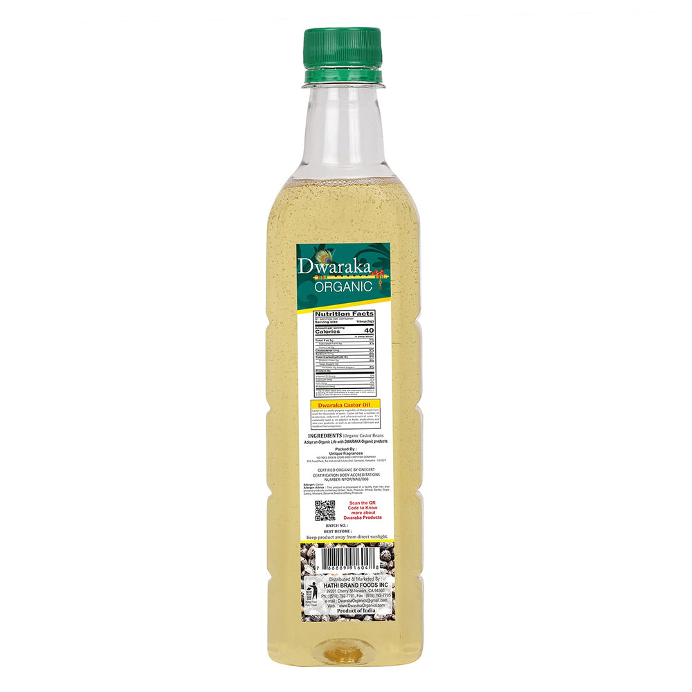 Dwaraka Castor Oil for scalp care and healthy lashes.