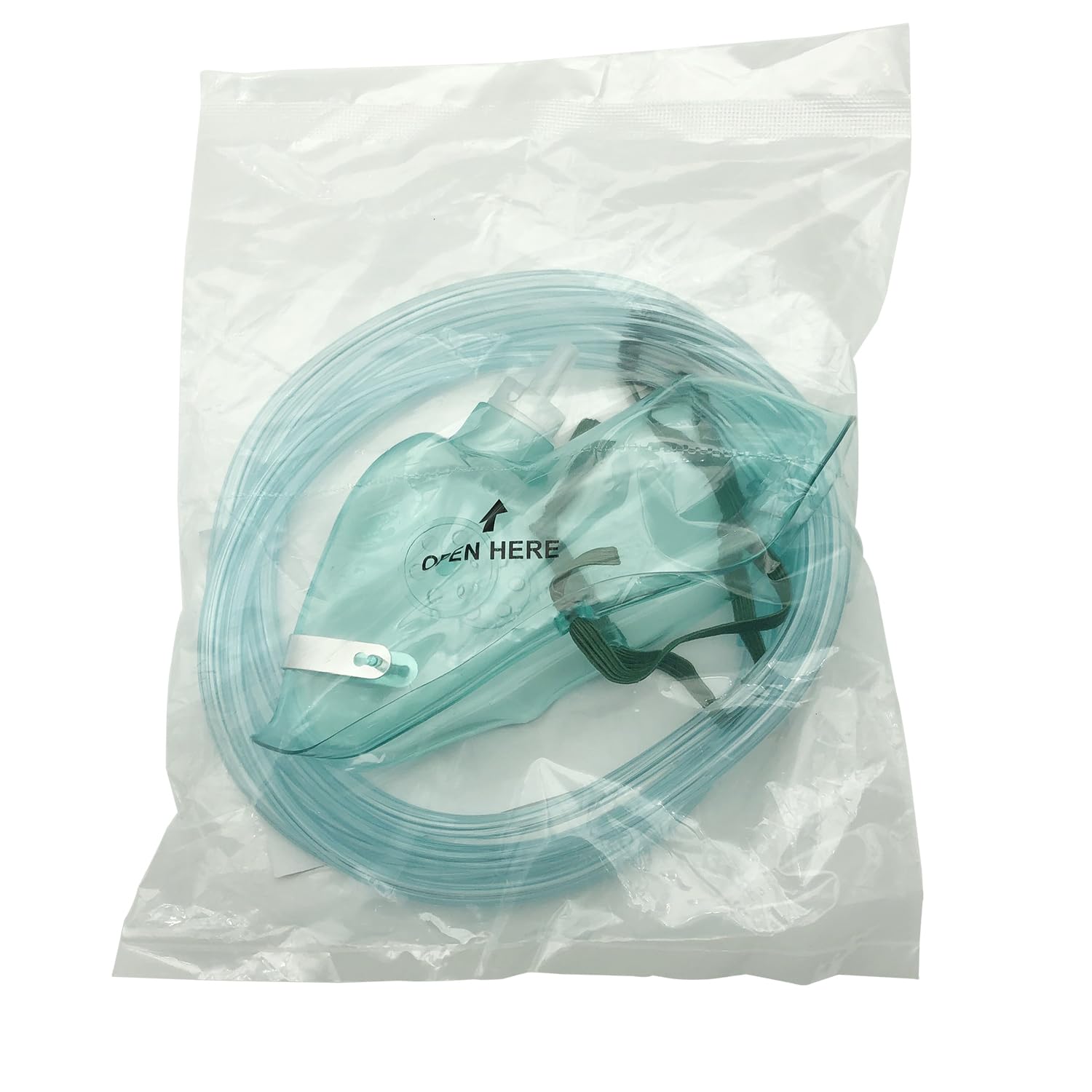 DWCHECK individually wrapped disposable oxygen mask ready for use