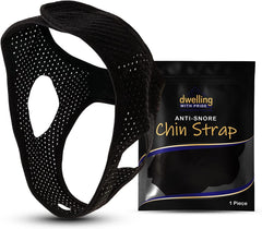 Dwelling With Pride anti-snore chin strap front view showing secure sleep fit