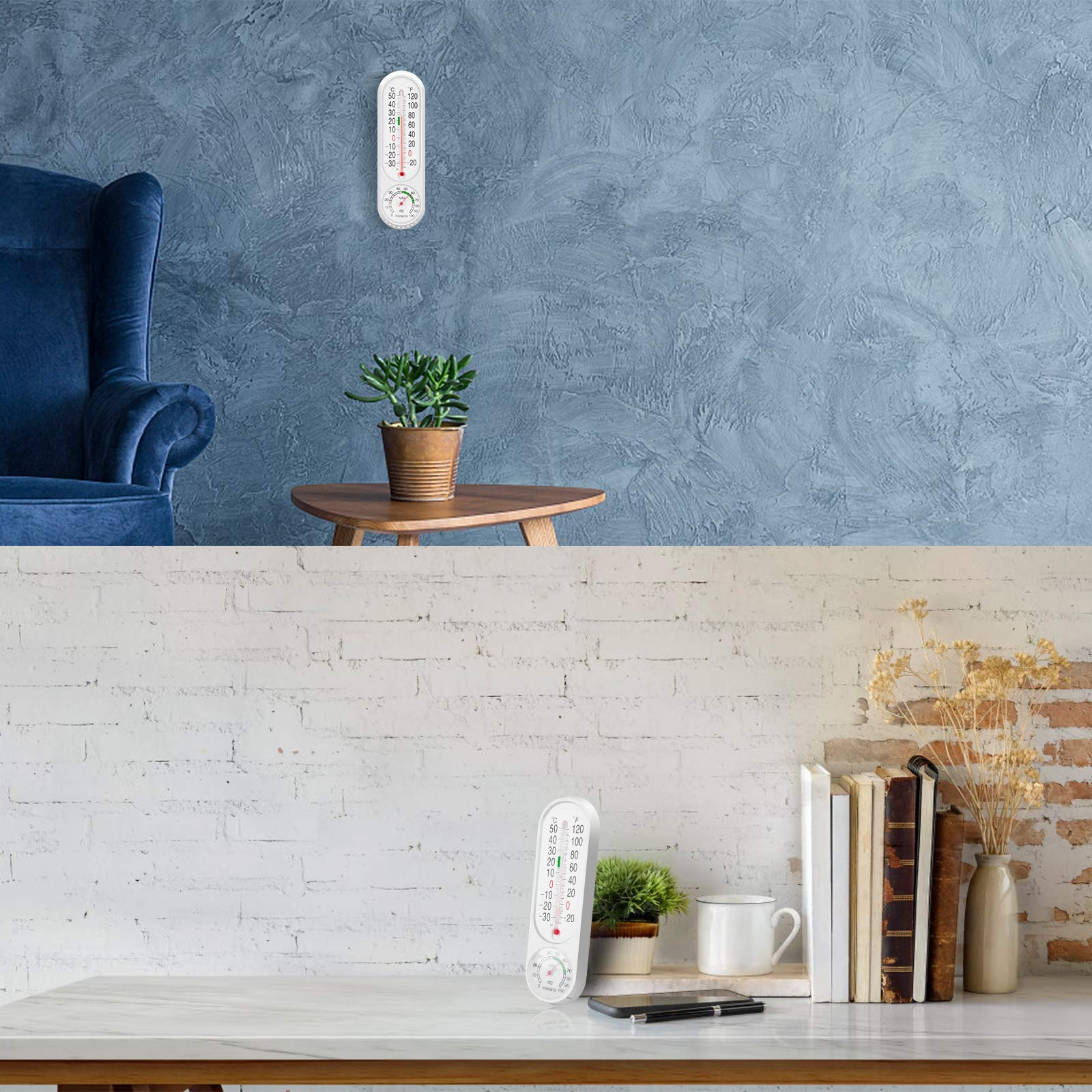 DWEPTU humidity meter with kickstand-back for desk or shelf placement.