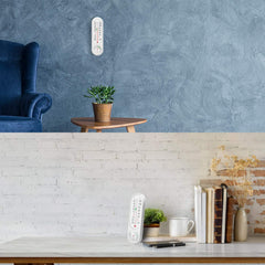 DWEPTU humidity meter with kickstand-back for desk or shelf placement.