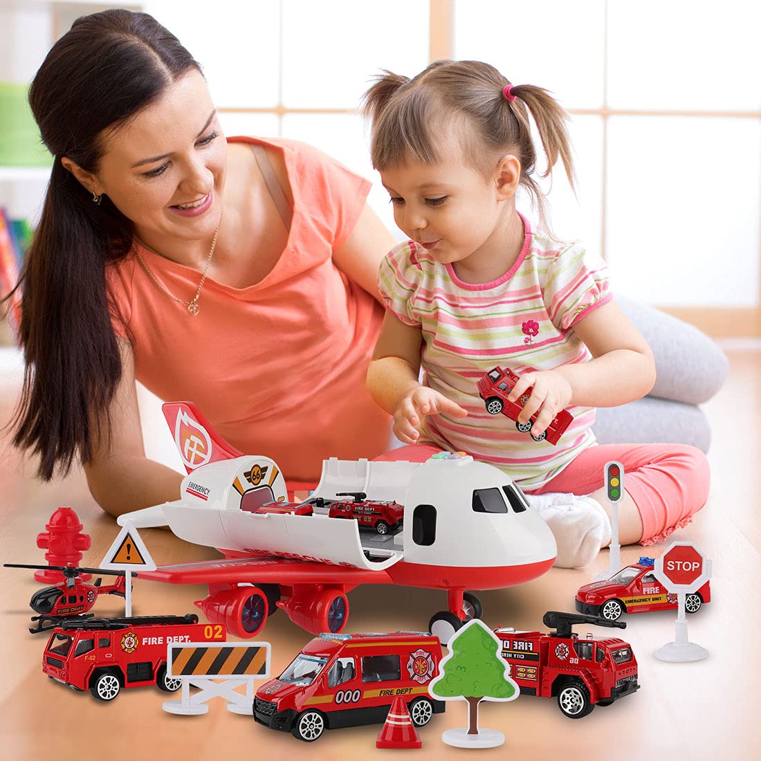 Dwi Dowellin airplane toy fire drill map supports coordinated storytelling
