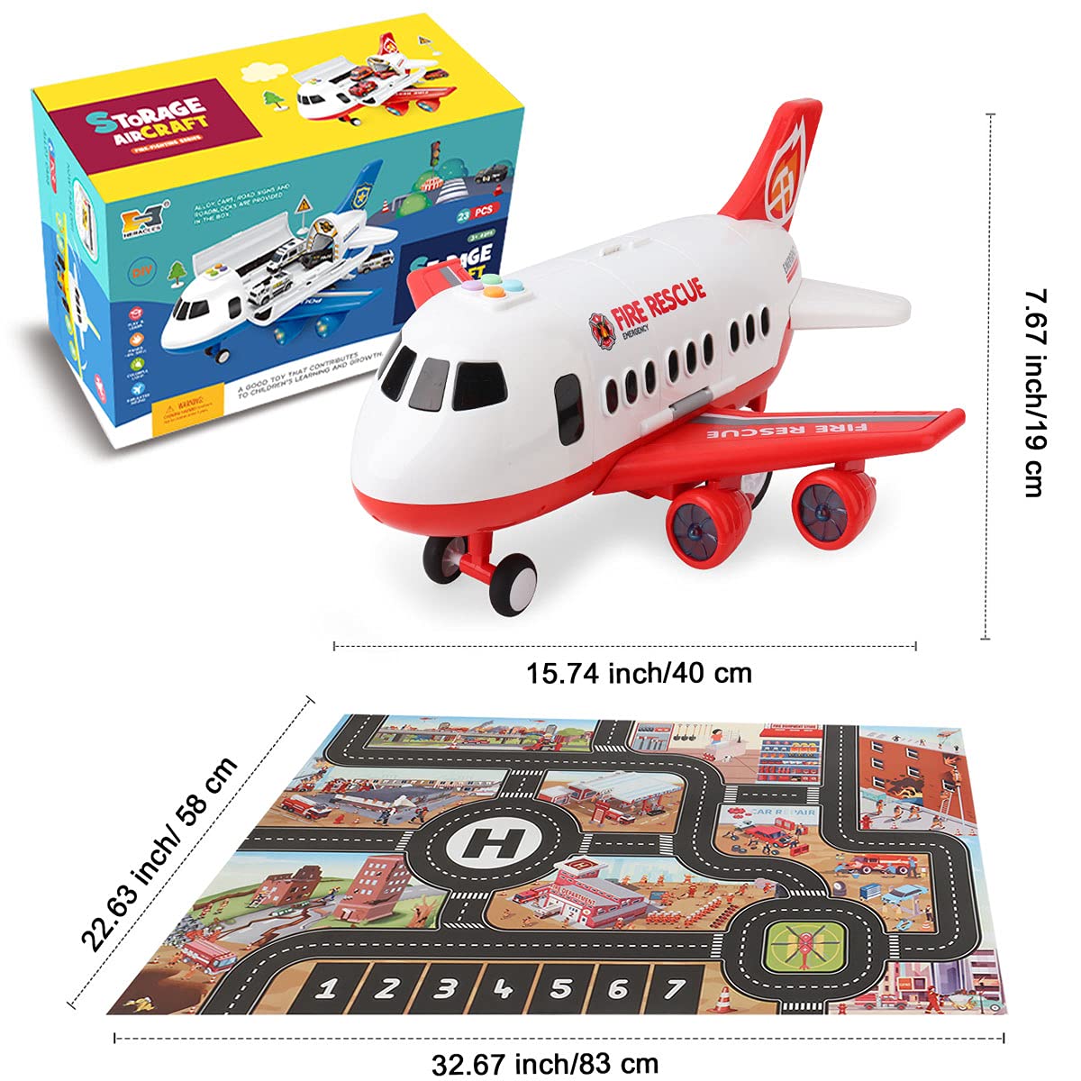 Dwi Dowellin airplane toy playmat provides ample space for creative scenes