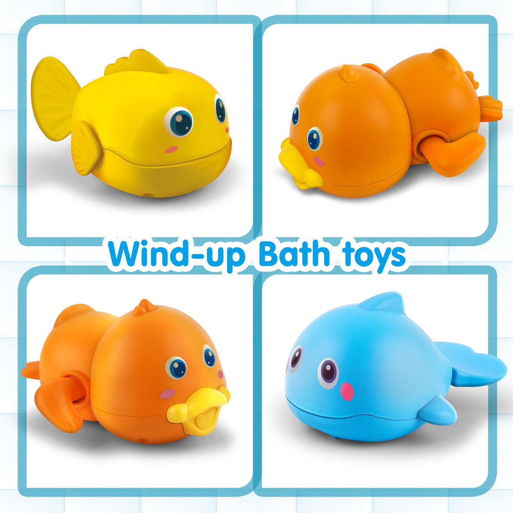 Dwi Dowellin yellow wind-up whale bath toy glides smoothly.