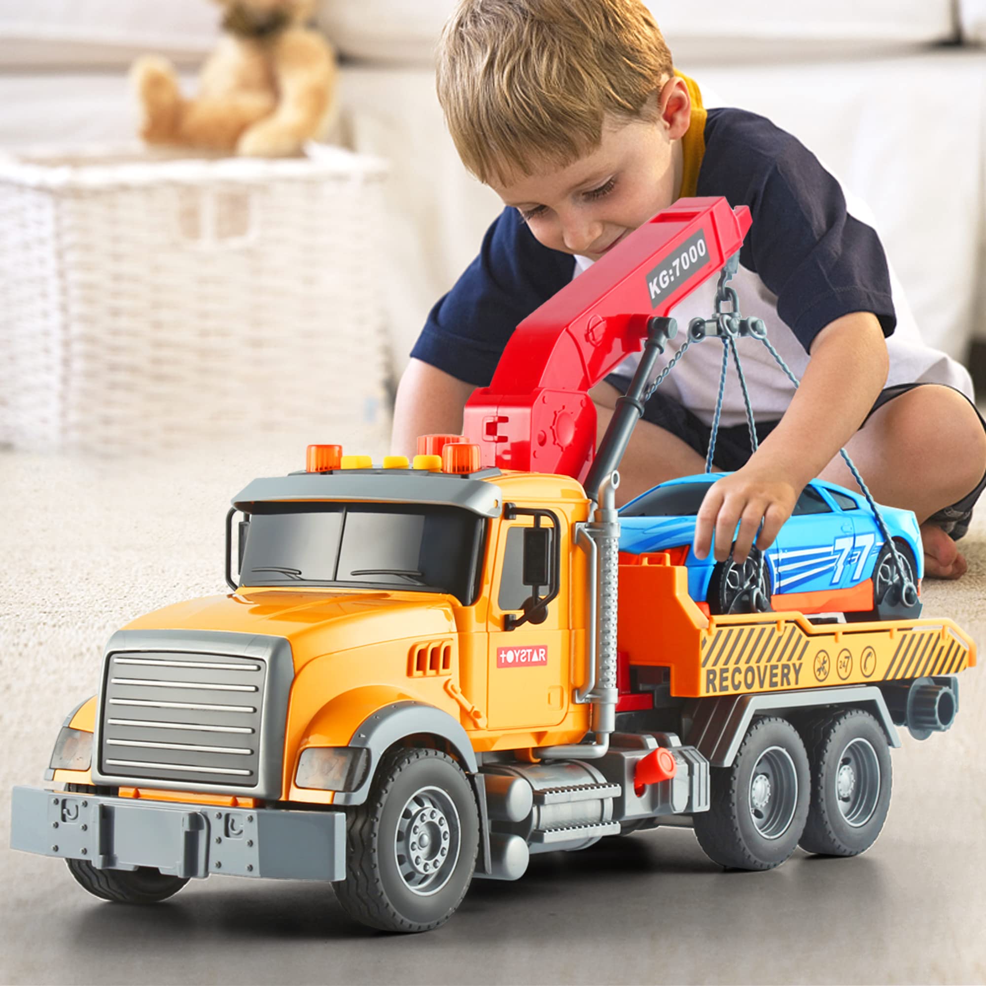 Dwi Dowellin tow truck side view showing extendable arm for rescue imagination