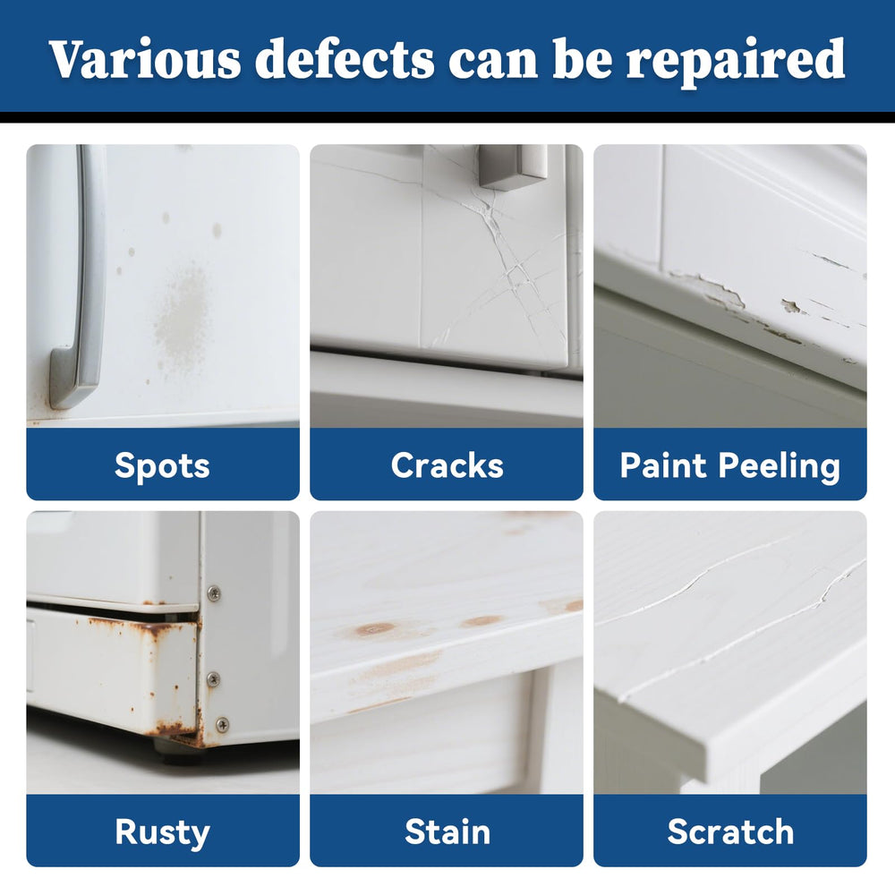 DWIL White Touch Up Cabinet Surface concealing chips with clean, matched tone.