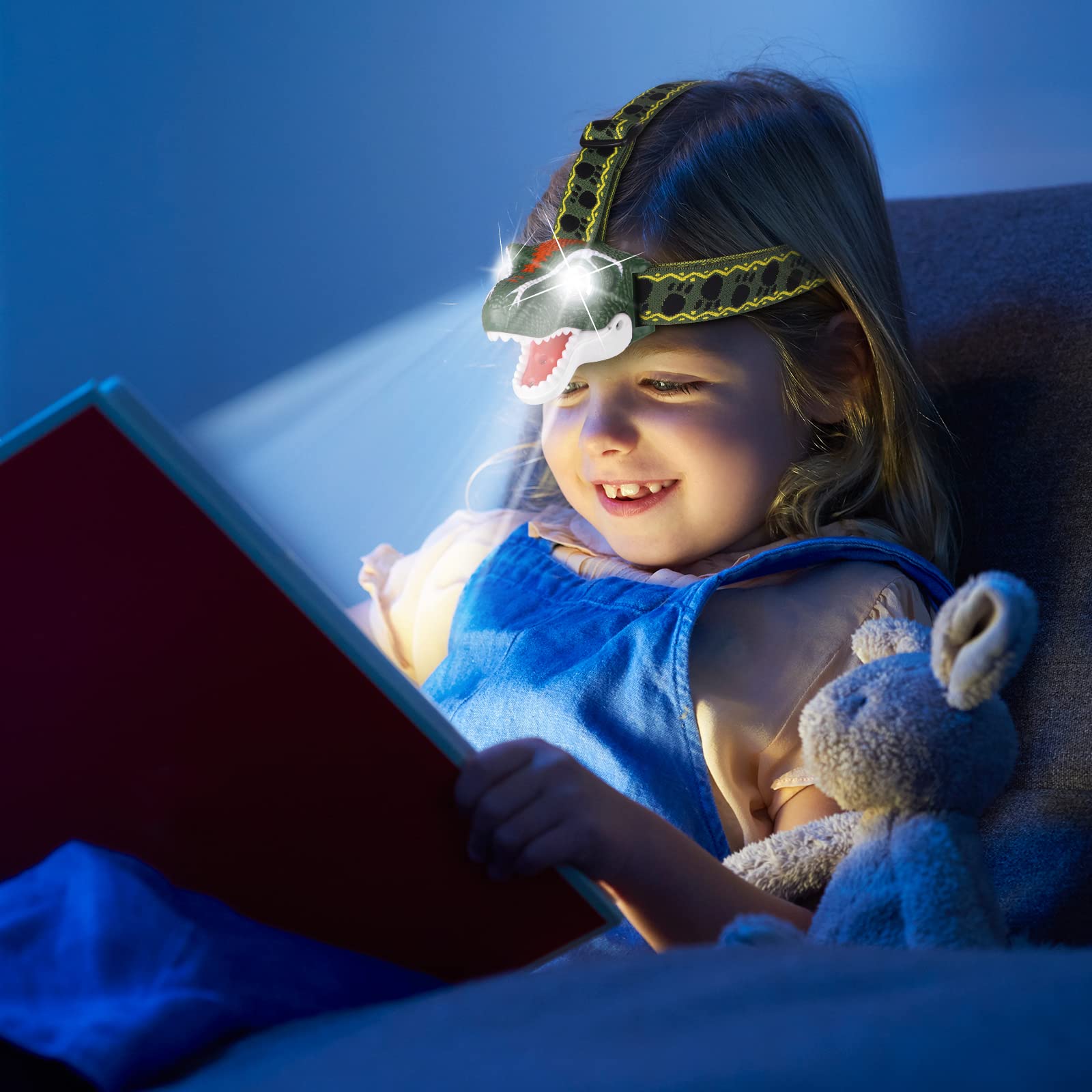 DX DA XIN ultra bright LED headlamp beams clearly for camping and reading.