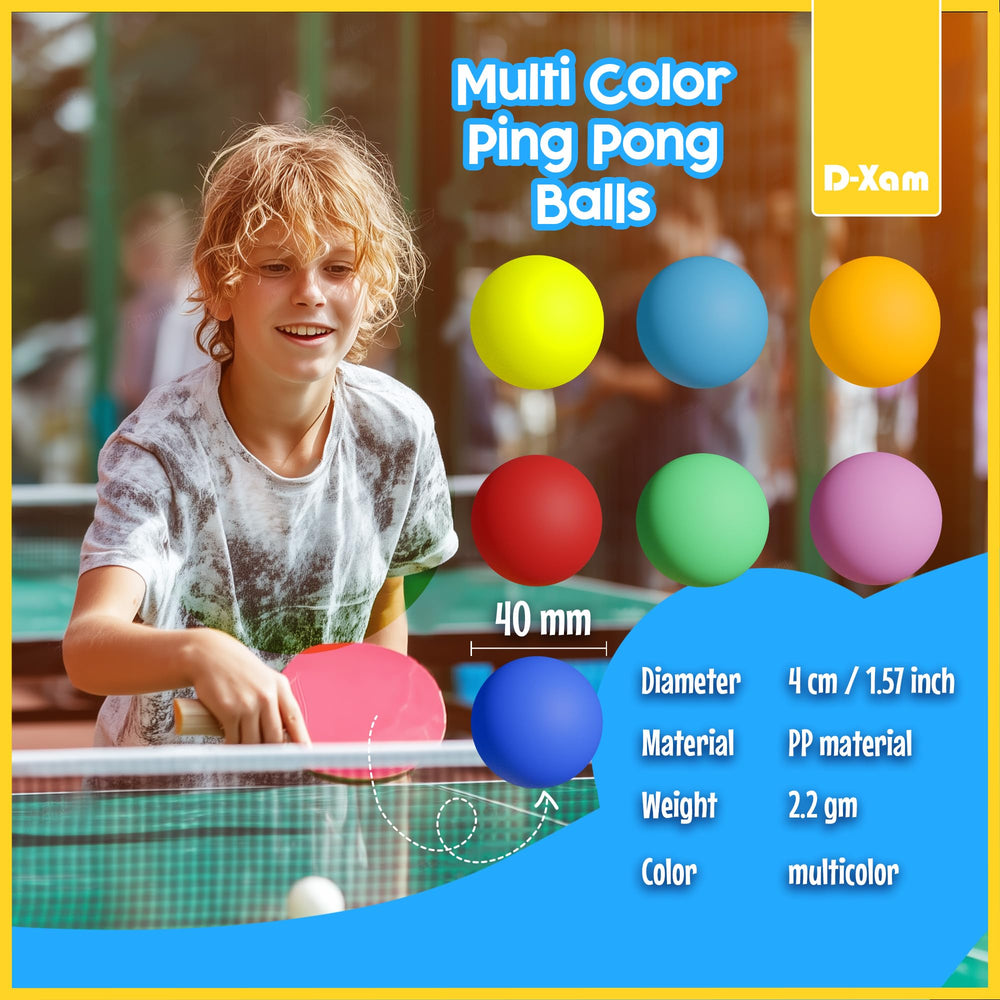 D-Xam 40mm ping pong balls with matte finish ideal for crafts
