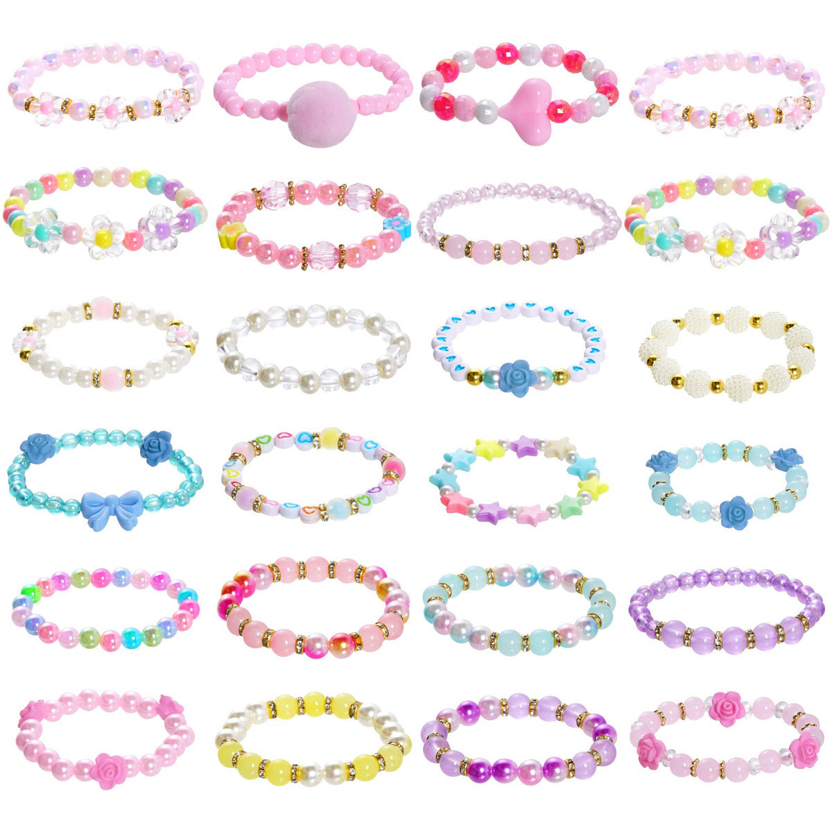 Dxhycc princess bracelet set in bright colors for playful wristwear.