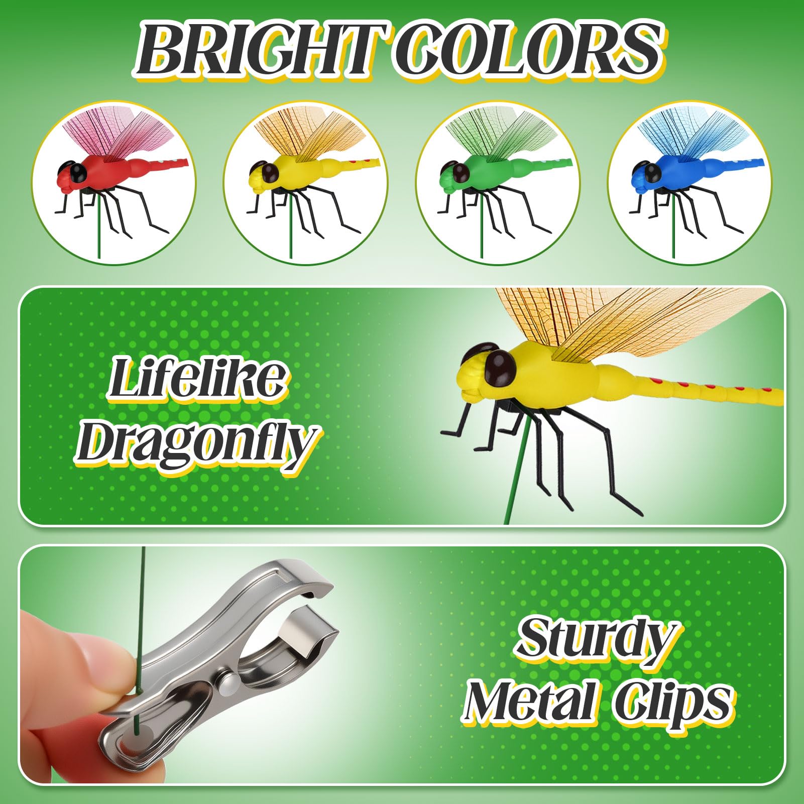 Dyale weather-resistant dragonfly clip withstands sun and rain