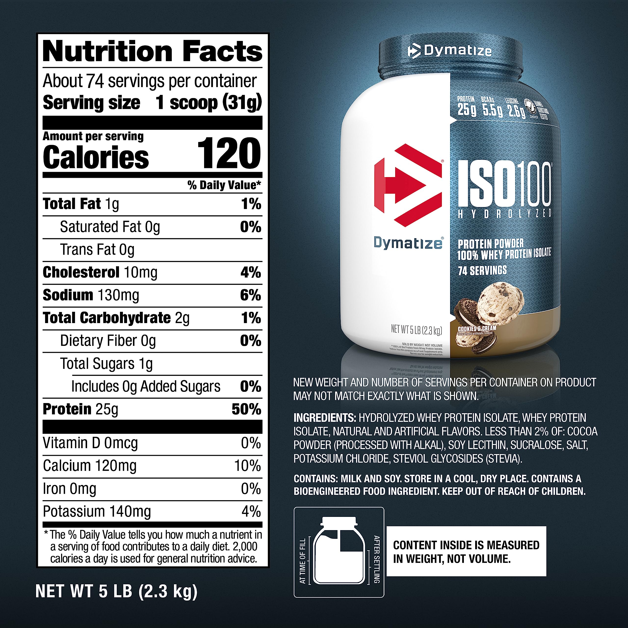 On-counter ISO100 bottle with shaker for quick nutrition