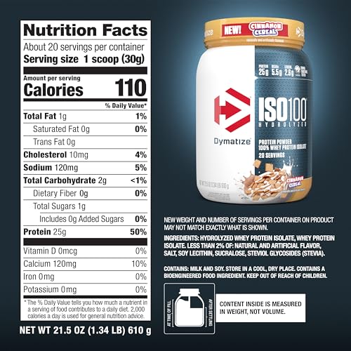 Dymatize ISO100 Cinnamon Cereal scoop enables precise dosing and fast mixing