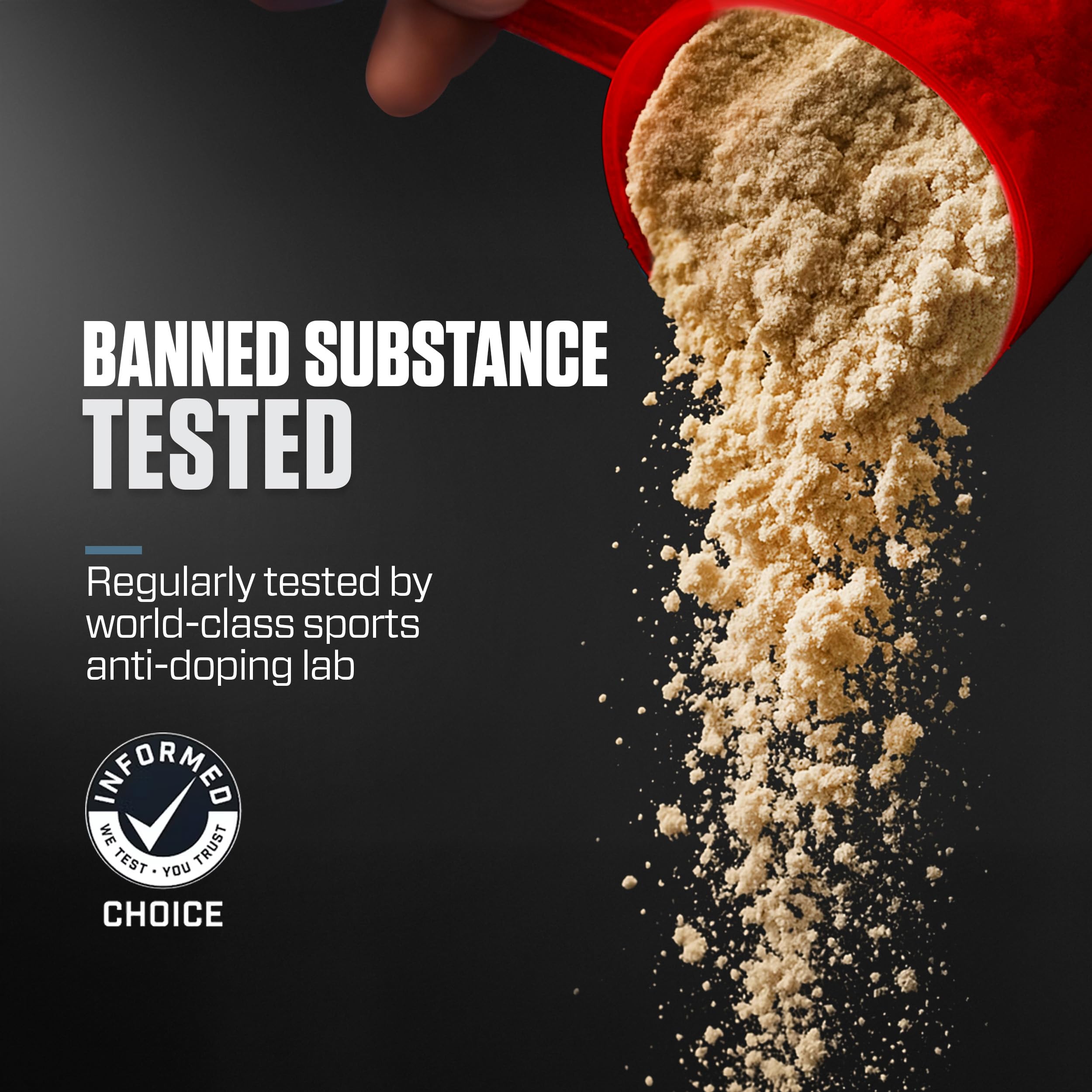 Dymatize ISO100 powder close-up showing fine texture ideal for fast absorption.