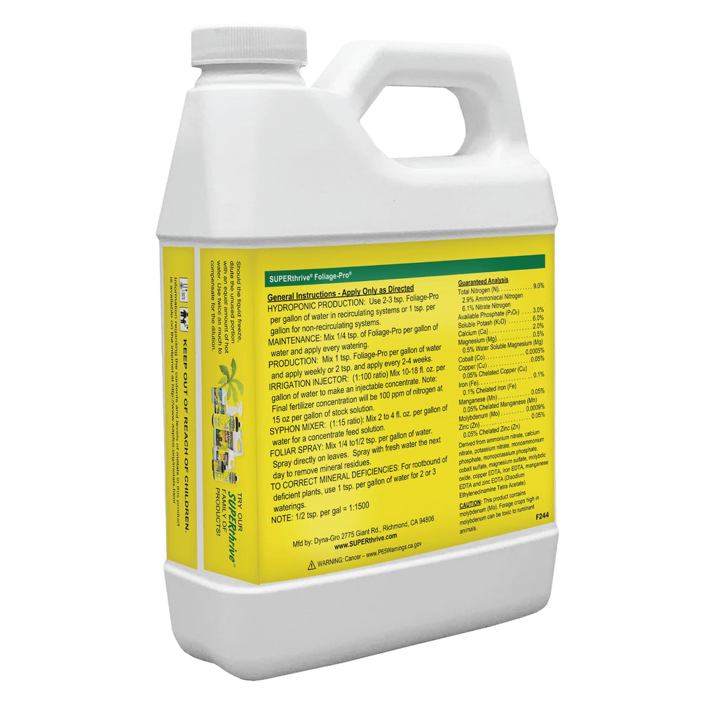 Dyna-Gro Foliage Pro liquid mix enables easy dilution for rapid uptake.