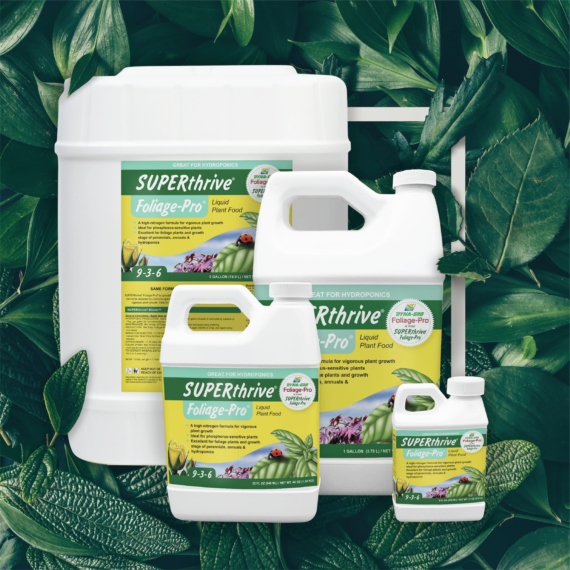 Dyna-Gro Foliage Pro works in both soil and hydroponics for flexible use.