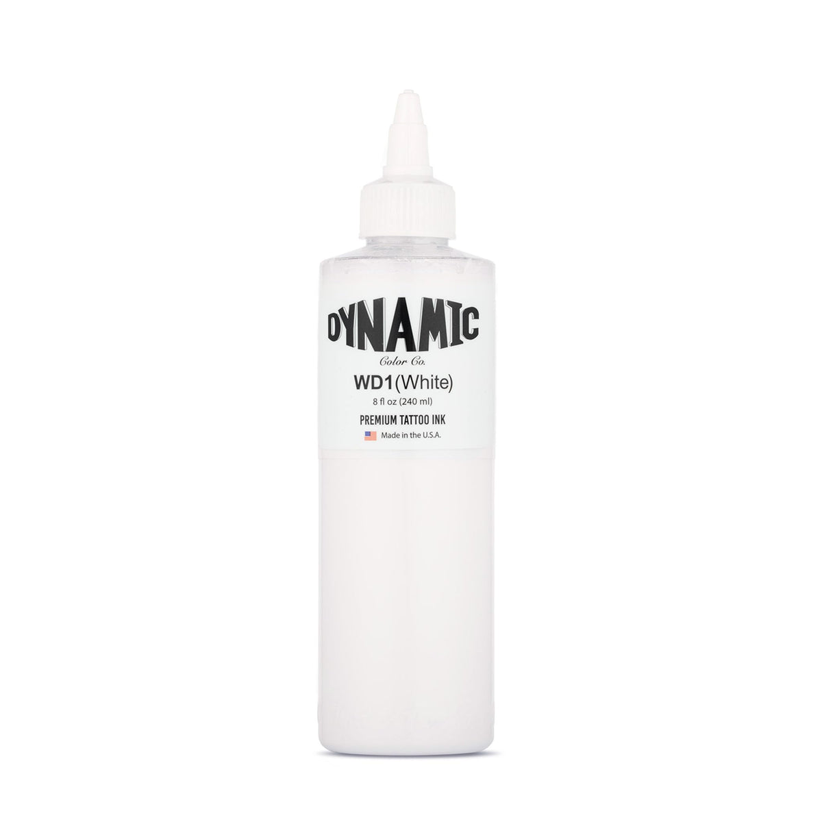 Dynamic Color Co white tattoo ink bottle for vibrant, precise results.