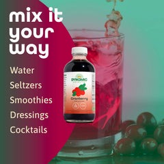 Dynamic Health cranberry concentrate label closeup notes no added sugar.