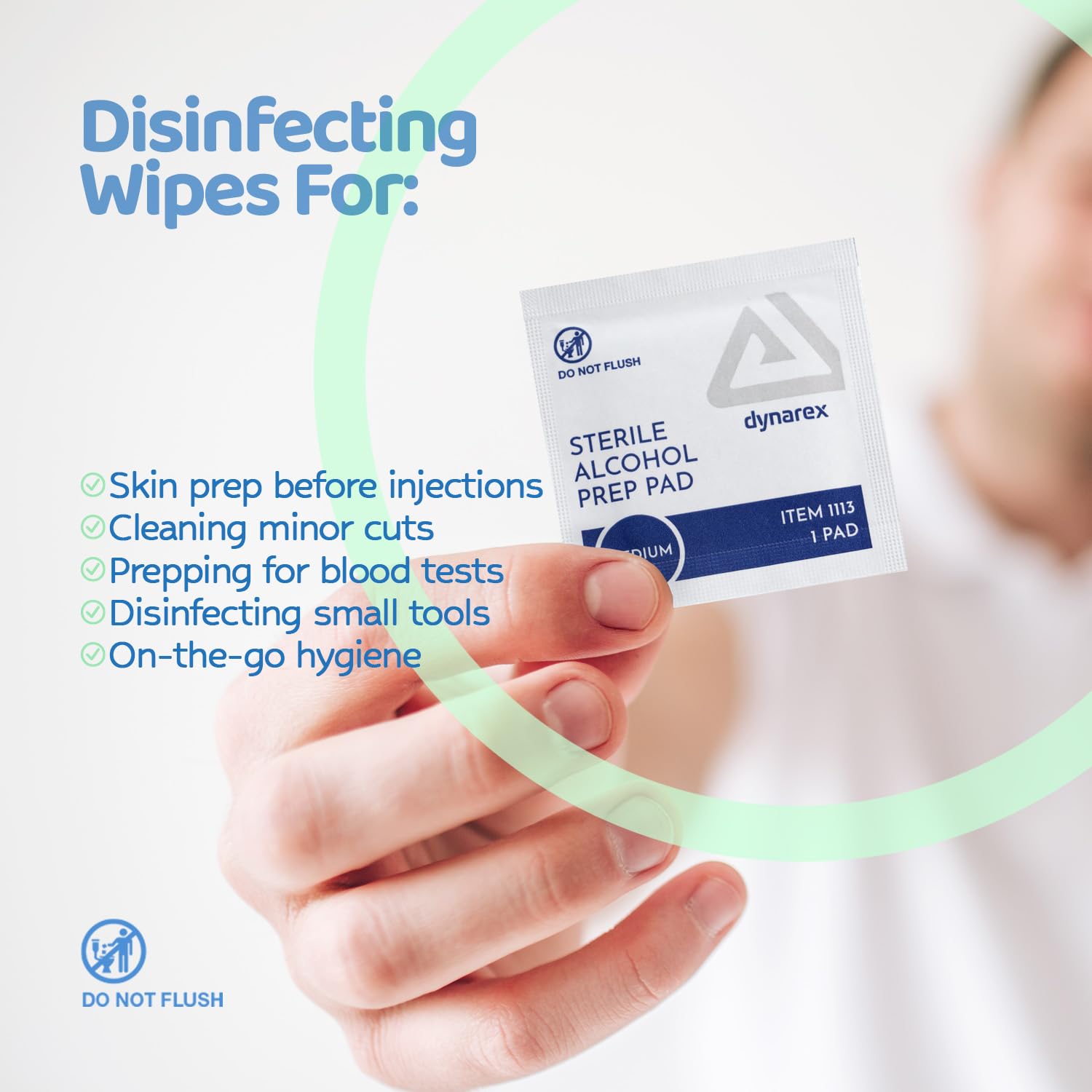 Dynarex DynaSafety bulk box with 1000 sterile pads for easy stocking.