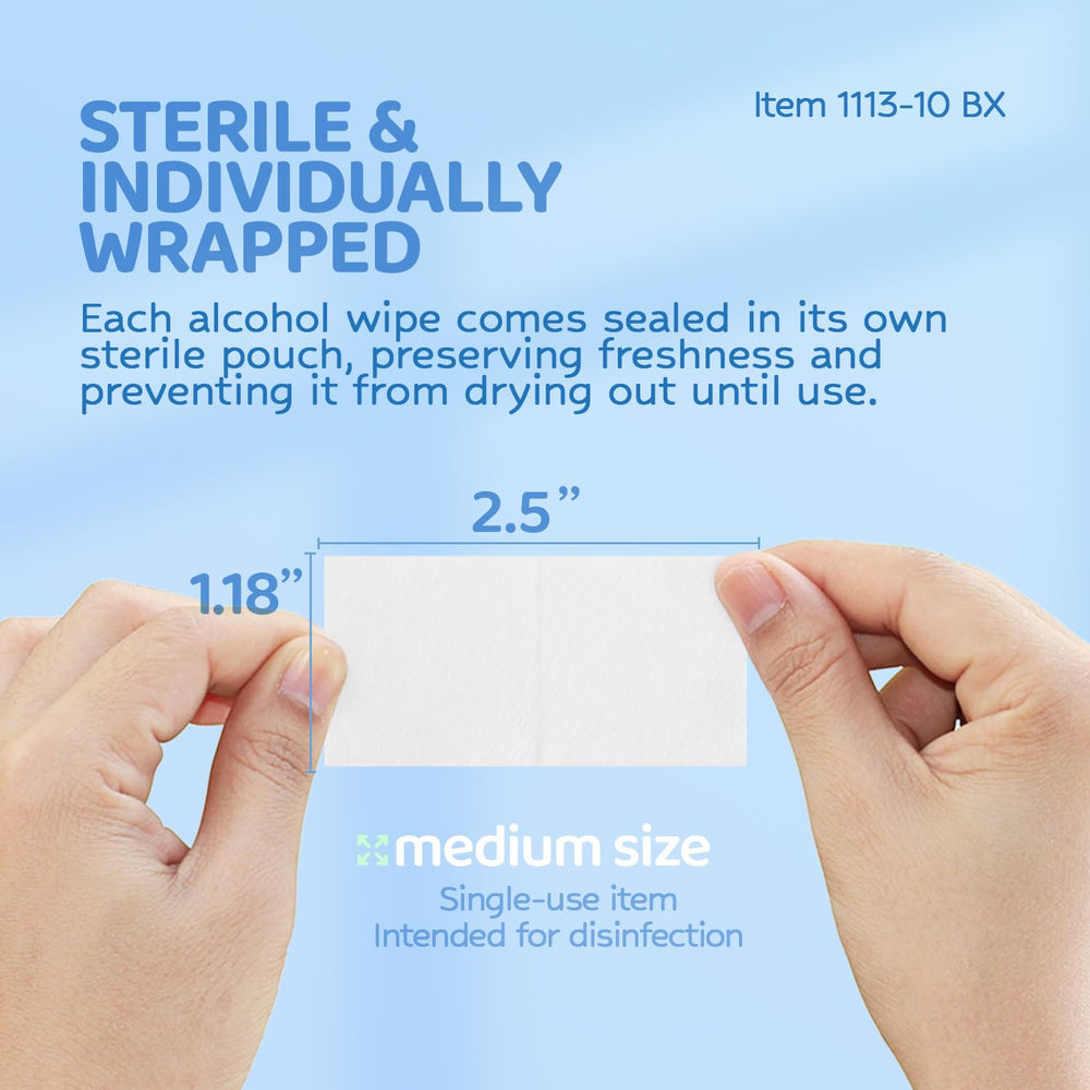 Dynarex DynaSafety pad used for safe skin prep before injections.