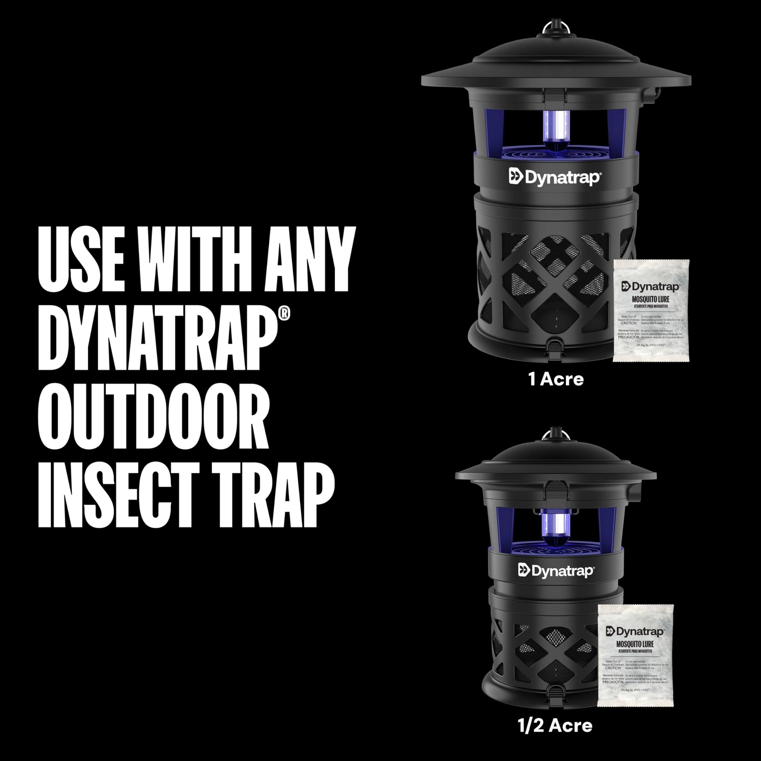DynaTrap lures Yellow Fever and Dengue mosquitoes outdoors.