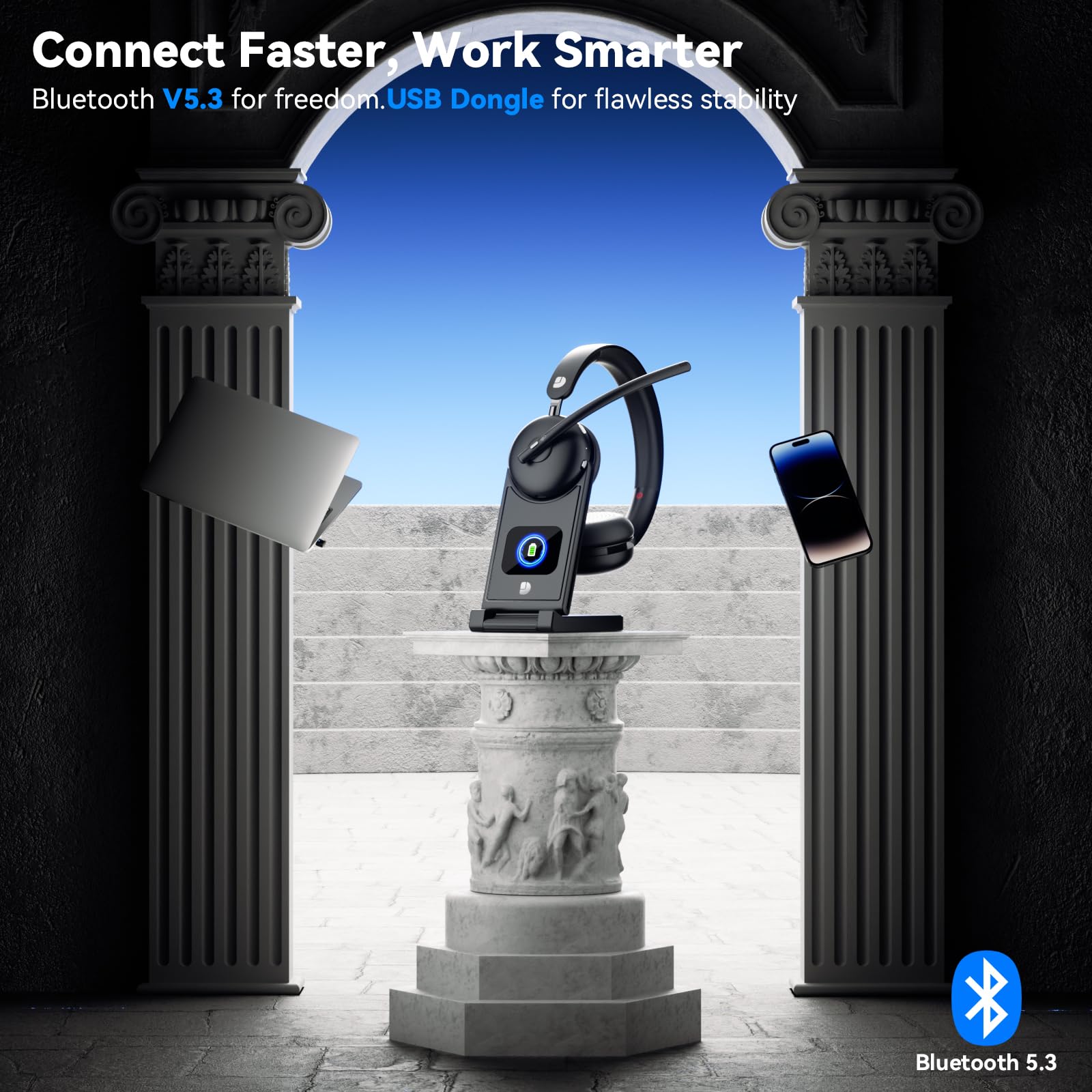 Dytole noise-canceling mic reduces background noise for clearer conversations.