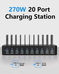Dywcdnice 270W charging station side view with clutter reducing cable management