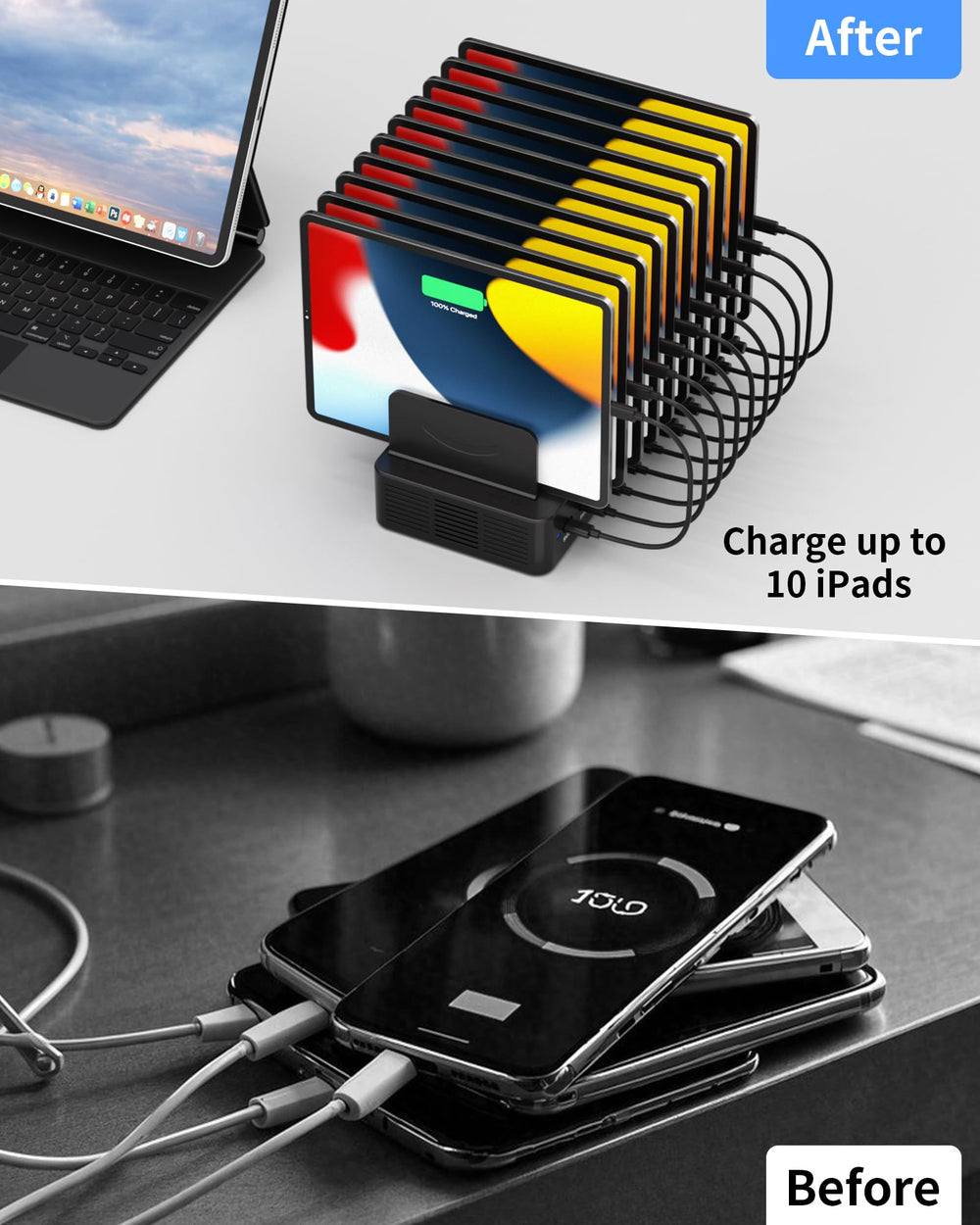 Dywcdnice universal charging compatibility, supports USB-A and USB-C devices across ecosystems.