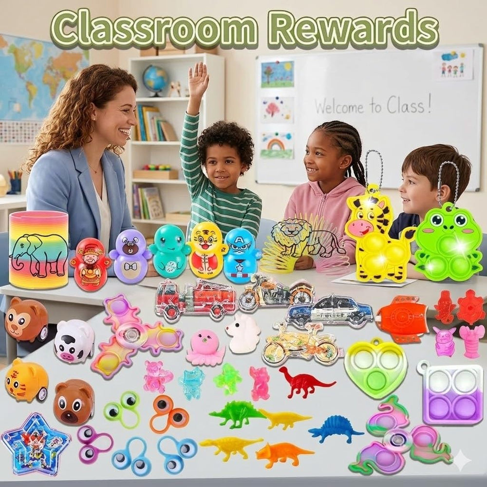 DZLHQON party favors bag contents ready for easy classroom distribution.