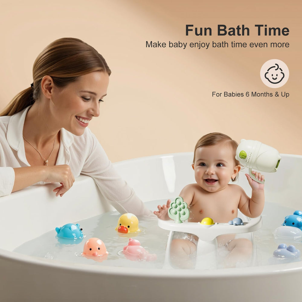 DZMDIP Baby Bath Seat backrest close-up showing supportive shape for baby's posture