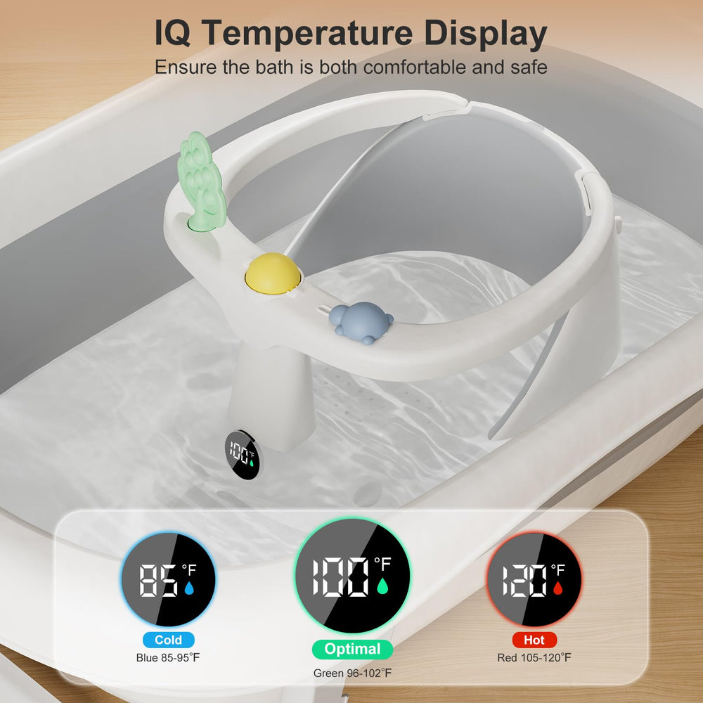 DZMDIP Baby Bath Seat with non-slip suction cups stays stable on tub surfaces