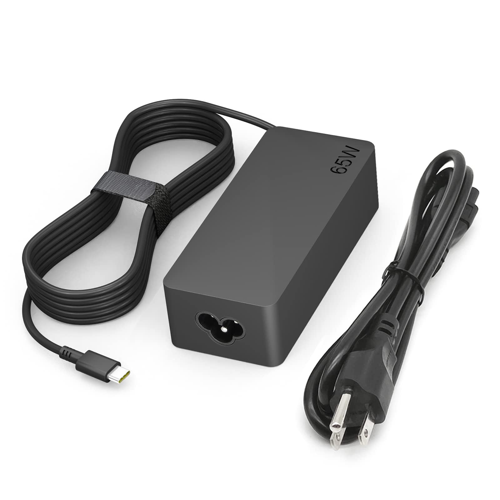 Dzytnsy 65W USB-C charger front view powering Lenovo laptops quickly and reliably.
