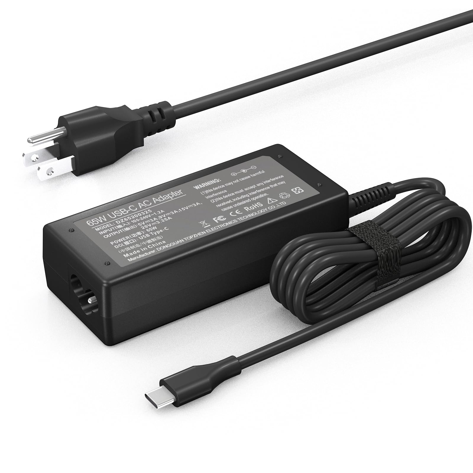 Dzytnsy 65W USB-C laptop charger suitable for Chromebook and laptops on the go.