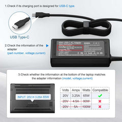 Dzytnsy charger fits Chromebooks, ThinkPads, and Dell laptops.