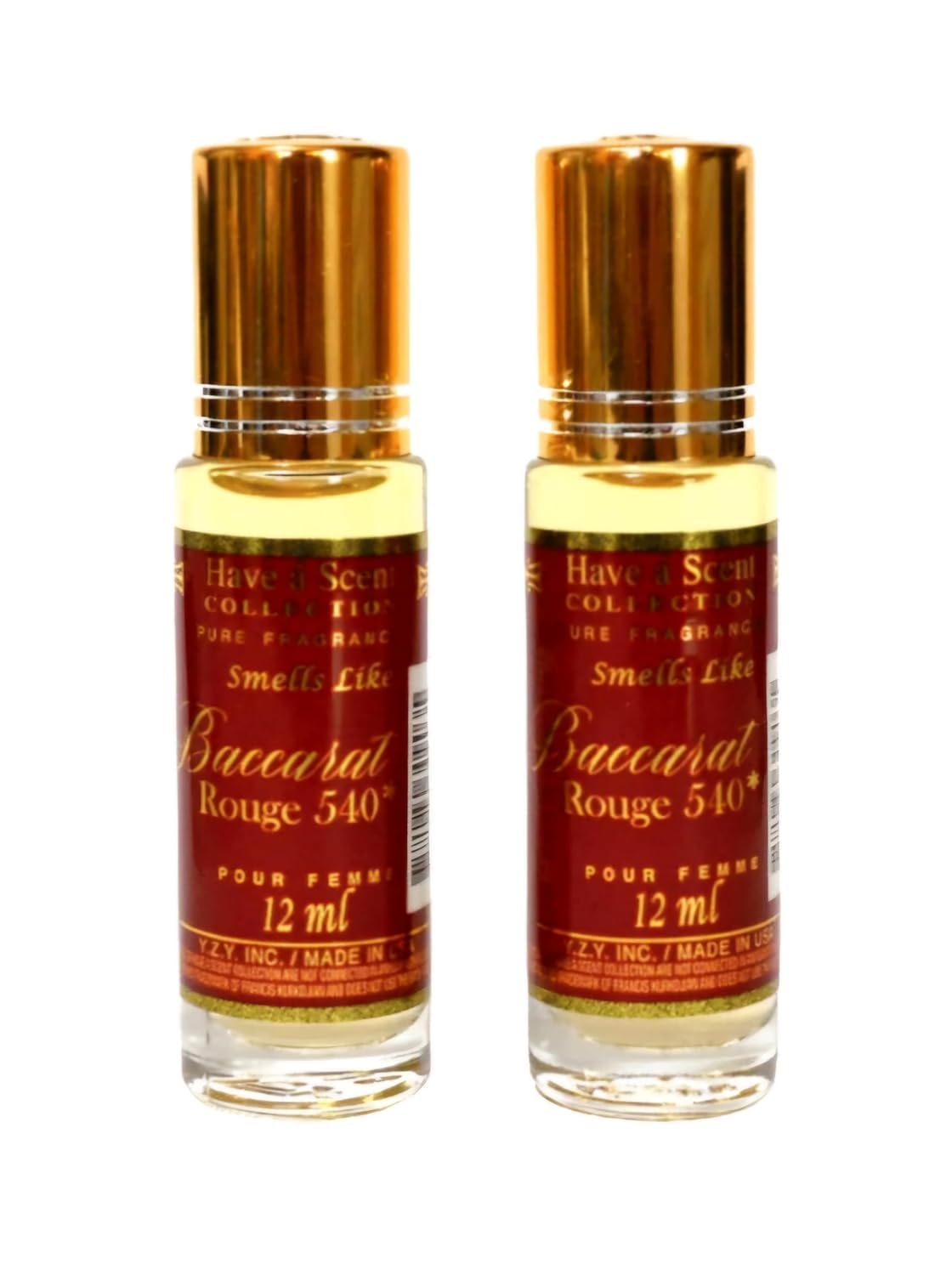 E de B Baccarat Rouge 540 oil perfume bottle front view for a premium unisex scent.