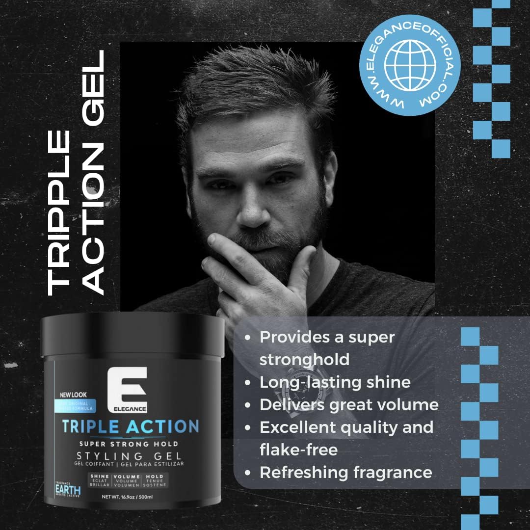 E Elegance Earth Fragrance gel delivers lasting shine on styled hair