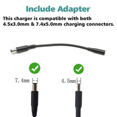 E ERSY 65W charger with 8.8 ft cord enabling flexible desk and travel use