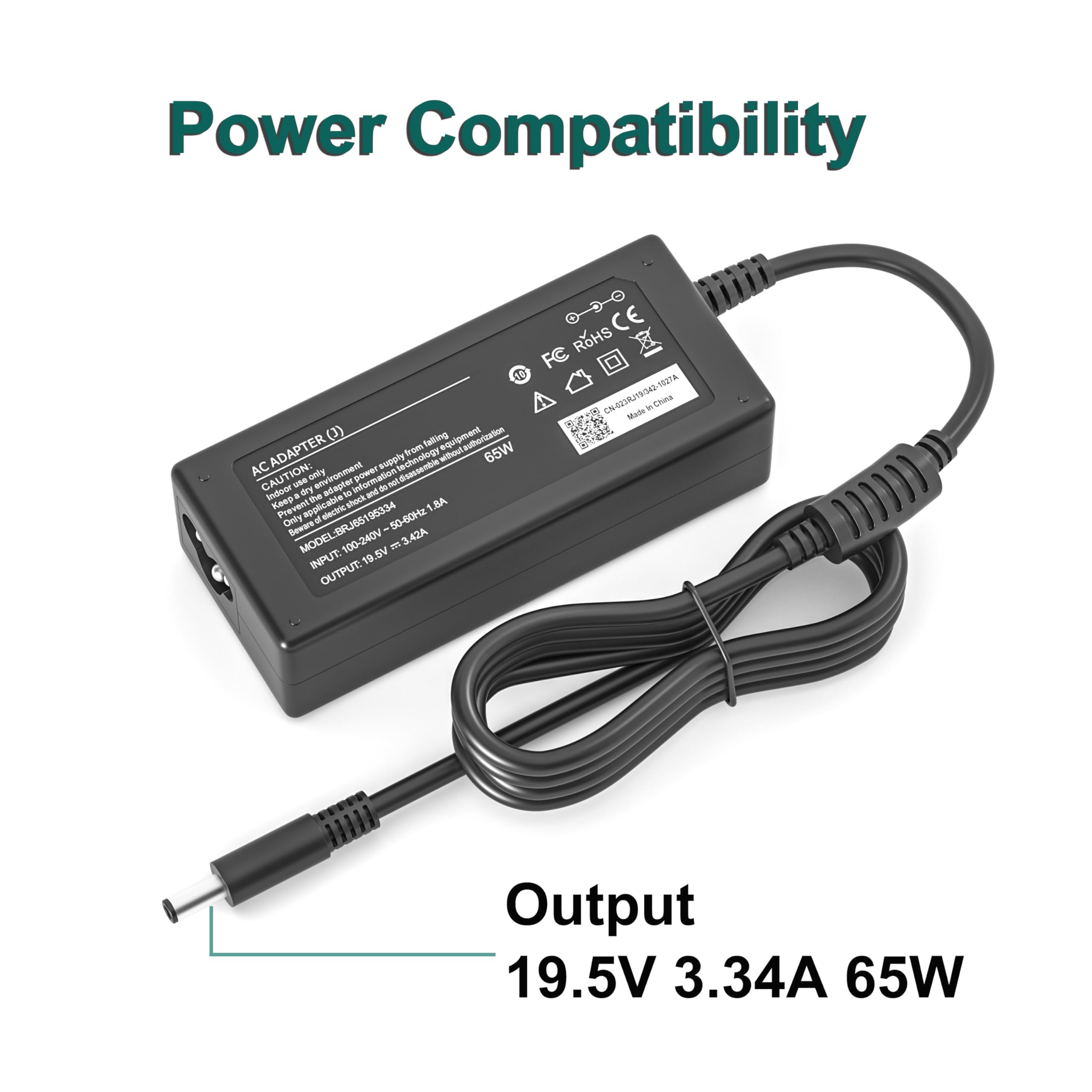E ERSY 65W charger compatibility: 4.5x3.0mm socket