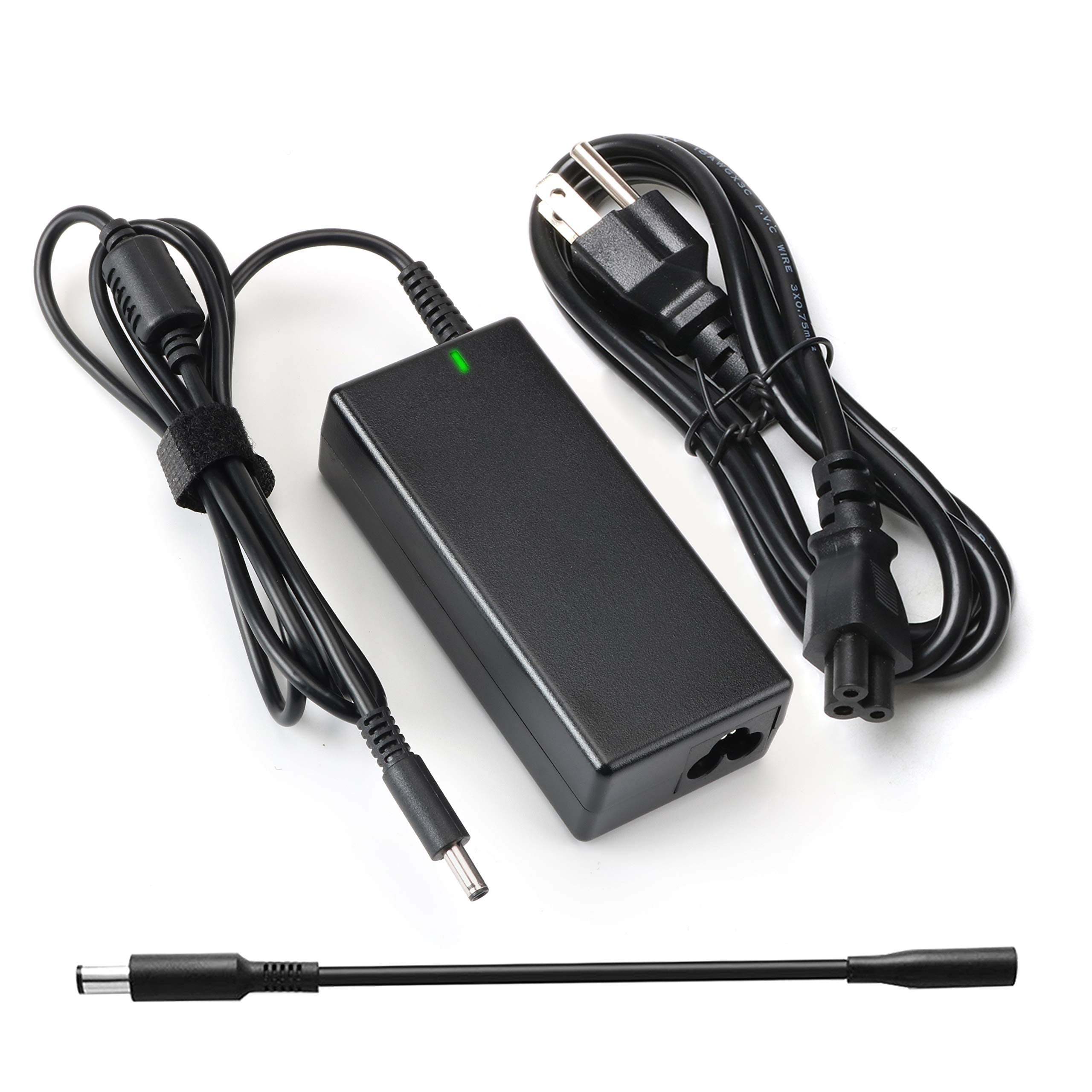 E ERSY 65W charger plugged into Dell Inspiron for reliable power on the go
