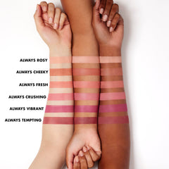 e.l.f. primer-infused matte blush swatches reveal natural, long-lasting color options