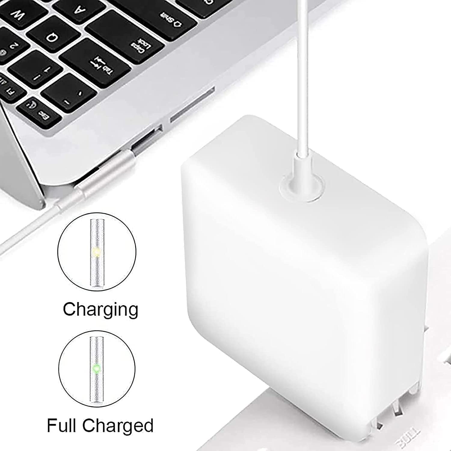 Magnetic connection guides the plug for quick, secure setup.