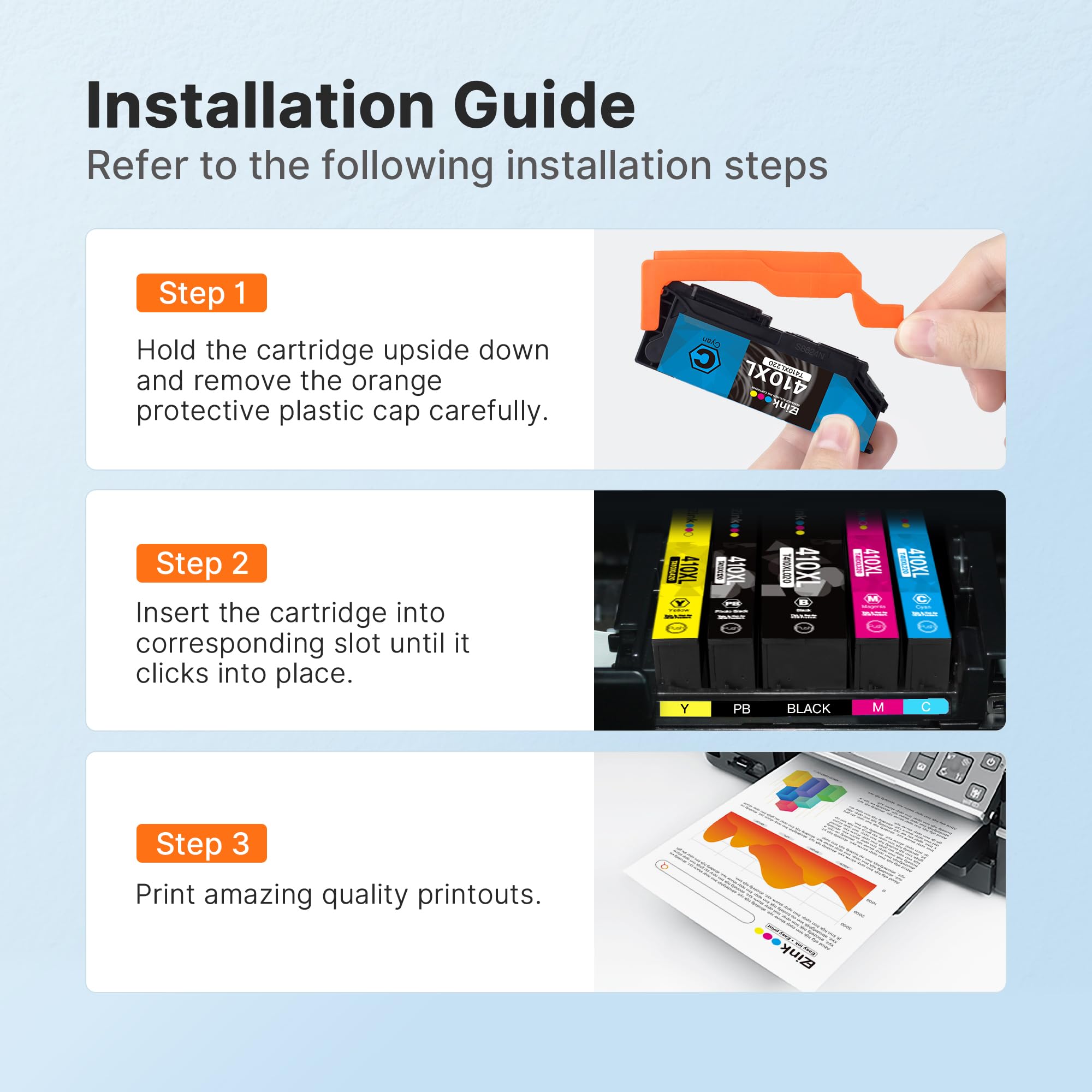 E-Z Ink 410XL pack front view shows the complete remanufactured set.