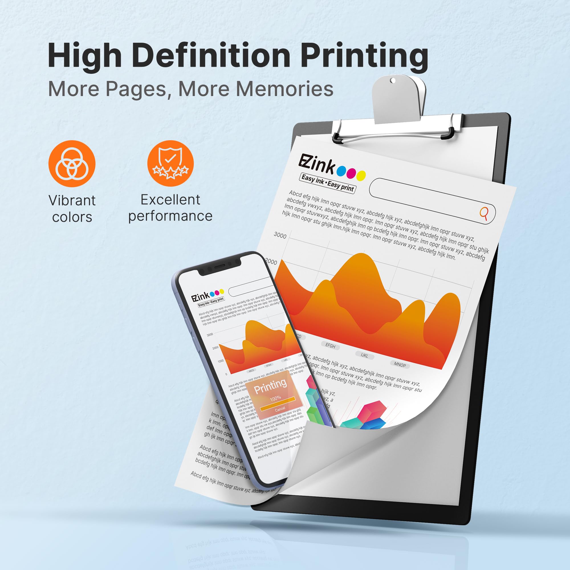 E-Z Ink 410XL yellow cartridge adds bright, true-to-life highlights to documents.
