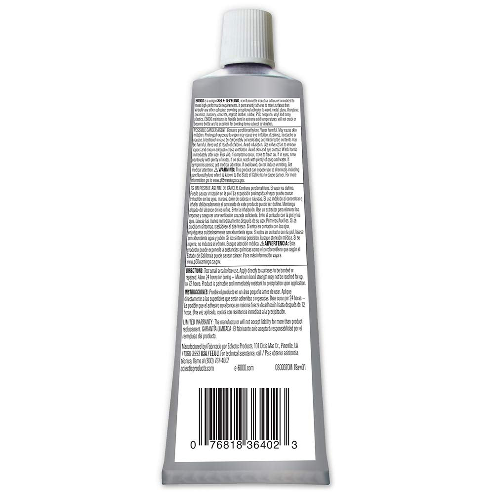 E6000 bonds glass, wood, and metal for durable multi material projects